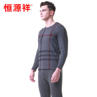 恒源祥 保暖内衣男 加绒加厚保暖内衣套装厚款秋衣秋裤男套装 红色条纹款 185/110