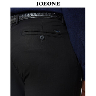 九牧王(JOEONE)休闲裤 男士2018年秋季新款商务休闲男裤185/104C黑色JB185044T