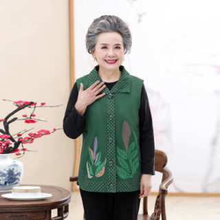 维迩旎 2018秋装新款中老年女装马甲外套坎肩老人奶奶背心百搭 MMTH2594 红色 2XL