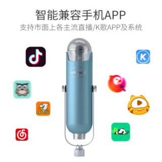 魅声 X2-V2手机电脑通用声卡麦克风话筒套装 全民K歌快手直播唱歌喊麦聊天录音设备 吃鸡主播变声器电容麦