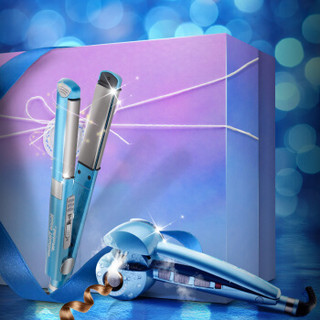 巴比丽丝（BABYLISS）美发礼盒 蒸汽护发自动卷发神器+多功能造型夹板