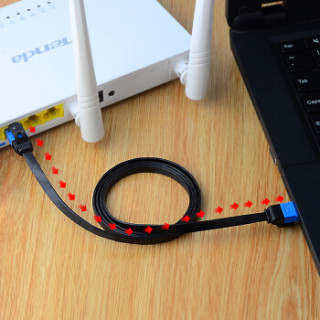 万级(OFNPFTTH)六类网线发烧级 千兆CAT6类扁平成品网络跳线 光纤宽带路由器电脑提速连接线0.5米