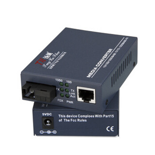 汤湖 TH-QZ-1300AB 千兆光纤收发器1对  电信级SC接口 单模单纤光纤收发器 光电转换器 适用于工程