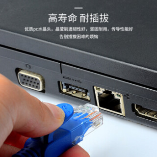 万级(OFNPFTTH)超五类网线 CAT5e类百兆网络跳线 超5类高速成品电脑宽带连接线 黑色 3米