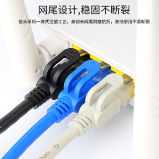 万级(OFNPFTTH)超五类网线 CAT5e类百兆网络跳线 超5类高速成品电脑宽带连接线 黑色 3米