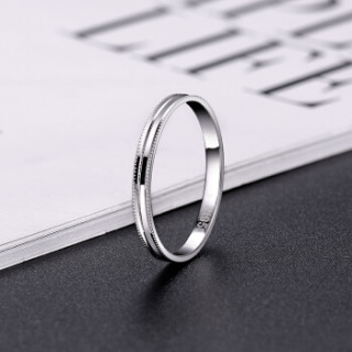 吾昔pt950铂金戒指 印记 时尚简约线圈白金戒指指环铂金戒指女款 约1.