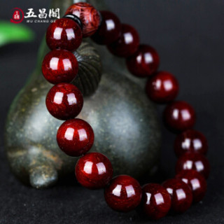 五昌阁 佛字多金星小叶紫檀手串男老料高油密佛珠手链 12MM*17颗