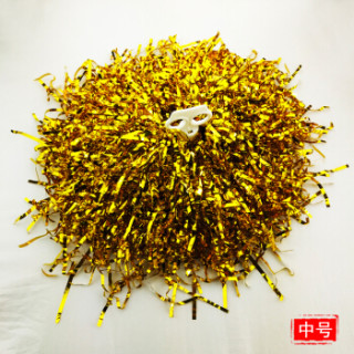 AI-Gift 亮条啦啦花手花 啦啦队道具 啦啦球手摇花 健美操舞蹈花球 中号金色10个