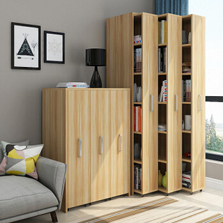 中伟新款板式储物书柜简约现代移动书架自由组合收纳抽拉柜1.6米高1列