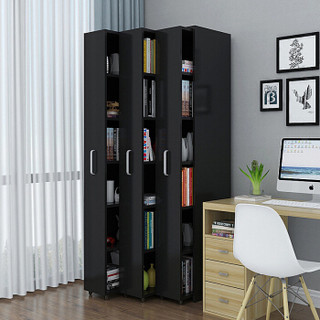 中伟新款板式储物书柜简约现代移动书架自由组合收纳抽拉柜1.6米高1列