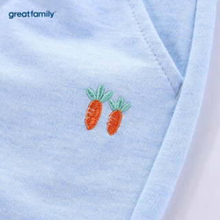 歌瑞家(greatfamily)童装纯棉女童针织长裤春季新款儿童女孩裤子纯棉休闲裤 蓝色80
