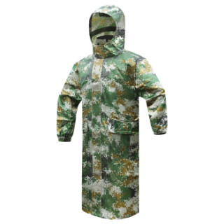 谋福 9293 07风衣式数码迷彩连体雨衣 抗洪抢险防汛执勤制服 交通户外骑行劳保雨衣(迷彩长款4XL-185)