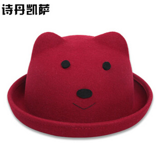 诗丹凯萨羊毛保暖亲子帽冬季可爱礼帽 FW130002 红色儿童 51cm-52cm