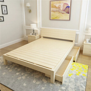 欧宝美实木床单人床双人床公寓床宿舍床1.8米宽