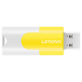 联想（Lenovo）32GB U盘 多彩系列 悦动黄 滑盖设计 时尚便携