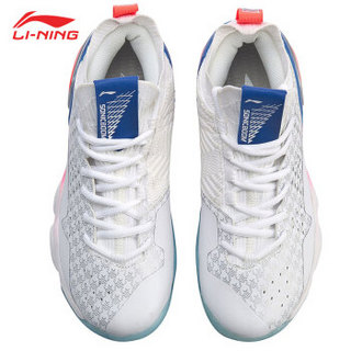 LI-NING 李宁 全新音爆2.0女子一体织袜套缓震耐磨防滑羽毛球专业鞋 AYZP002-1 标准白 38码