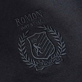 罗蒙（ROMON）短袖T恤男2019春夏季新款翻领polo衫男纯色打底衫男 8TX908123 黑色 M