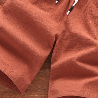 俞兆林（YUZHAOLIN）休闲短裤 男士时尚潮流简约纯色五分短裤YF555橘色4XL