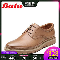 Bata2019春新款牛皮革英伦系带休闲男士单鞋TSY31AM9