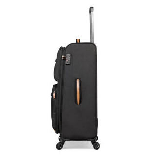 AMERICAN 29英寸可扩展软箱复古行李箱前片口袋丰富隔层旅行箱 万向轮TSA密码锁TI8黑色