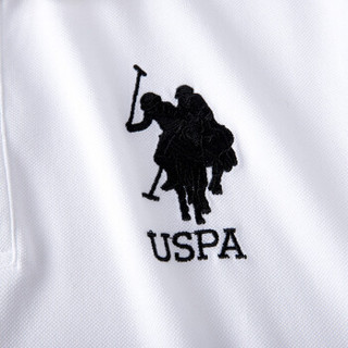 U.S. POLO ASSN. Polo衫男2019年新品男士短袖T恤纯棉多色男短袖衫美式休闲男上装6017965AL 纯白色 M/170