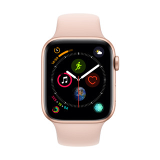 Apple 苹果 Watch系列 Watch Series 4 GPS+蜂窝款 智能手表 44mm 金色 粉砂色硅胶表带 16GB（ECG、GPS、北斗、扬声器、温度计）