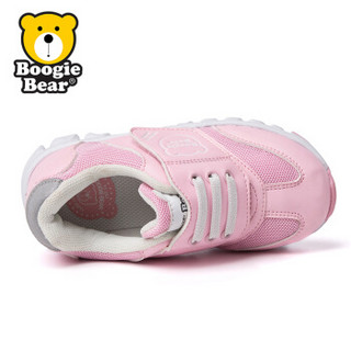 Boogie Bear 童鞋女童鞋子2018新款春季男童运动鞋小童休闲鞋秋防滑 9732100009 淡粉红色 24