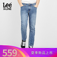 LeeX-LINE浅色直脚轻薄宽松九分牛仔裤男2019年新款L127263HN24T
