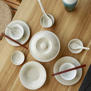 苏氏陶瓷 SUSHI CERAMICS 欧风陶瓷餐具瓷套装和谐灰25头陶瓷盘碗碟勺礼盒装