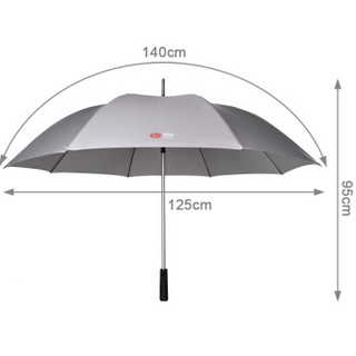 清野の木 德式高尔夫伞 超大号长柄直杆雨伞 加大加固防强风晴雨两用伞灰色 直径125cm