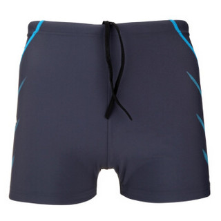 英发（YINGFA）泳裤 男士舒适不贴身温泉度假两侧线条平角游泳裤 Y3567 -2蓝色XXXL
