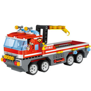 积高（COGO）新城市系列积木之消防海上救援车 消防灭火模型 儿童启蒙拼装玩具354片 4136