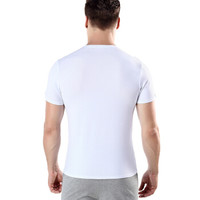 莫代尔 背心男式圆领短袖T恤弹力修身莫代尔棉男士内衣打底衫 圆领白色 XL (白色、XL、其他)