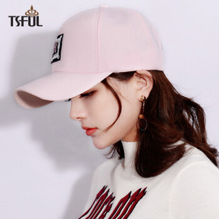 Tsful 帽子女鸭舌帽男女潮流时尚棒球帽运动经典纯色基本街舞嘻哈帽 DQ080MZC 粉色