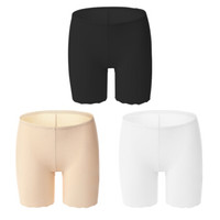 Langsha 浪莎 安全裤女防走光夏季冰丝透气性感舒适打底裤平角女士内裤1条 黑色XXL码