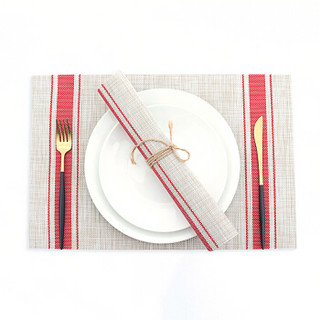 利得 厨房餐垫 西餐垫 PVC隔热垫 餐盘垫 防烫防滑餐桌垫 红色2片装