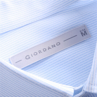 佐丹奴（Giordano） 男装衬衫 衬衫修身长袖休闲衬衫01048091  12白/蓝色 加大码(180/104A)