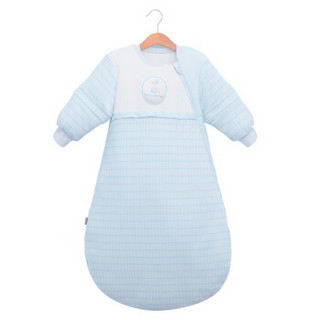 贝谷贝谷 婴儿睡袋纯棉秋冬儿童防踢被新生儿抱被 薄款 蓝色