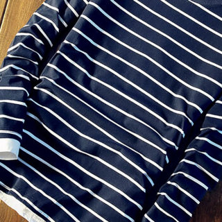 猫人（MiiOW）T恤 男士时尚休闲百搭条纹圆领套头长袖T恤A088-T622深蓝色XL