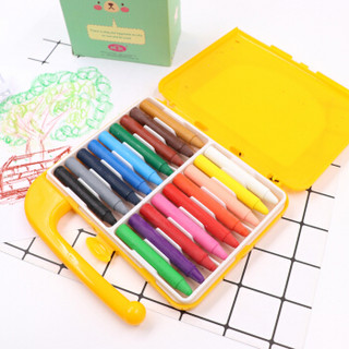 韩国东亚（DONG-A）18色小黄鸡盈彩油画笔 幼儿美术绘图蜡笔 涂鸦填色蜡笔 18色胶盒装 YCC-18C原装进口