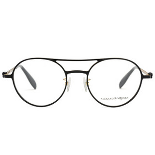 亚历山大·麦昆Alexander McQueen eyewear光学镜架男款 经典圆形光学镜架 AM0175O-001 黑色镜框 52mm