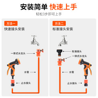 佳孚（YARDFORCE） 家用洗车水枪 高压水枪套装 多功能九合一 摩托车汽车用品 15米套装版C03P15