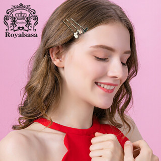 皇家莎莎（Royalsasa）发夹甜美4件套装边夹侧夹刘海夹发卡一字夹头饰品