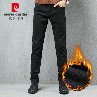 皮尔卡丹（pierre cardin）203671 加绒牛仔裤男 保暖加厚弹力直筒青春休闲商务男装 多色可选 0100 34