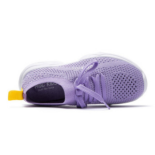 abckids童鞋 2019春季新款儿童网面运动鞋男女童系带休闲透气跑鞋DP91330402 紫色33码
