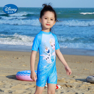 迪士尼（DISNEY）儿童泳衣女 迪士尼冰雪奇缘系列 女童连体泳装冲浪服SPF10010B 蓝色 140