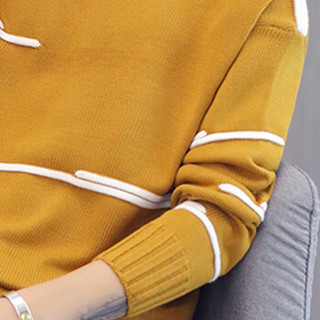 金盾（KIN DON）针织衫 新款男士时尚潮流加厚保暖圆领毛衣1014-SW68黄色2XL
