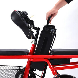 奥塞奇 osagie折叠电动车电动自行车48V锂电池踏板车成人电瓶车接送小孩代步助力电动单车电池可取红色