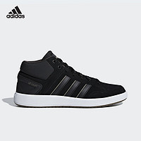 阿迪达斯男鞋新款正品黑色三条纹中帮运动板鞋网球文化鞋B43858
