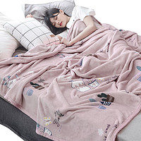 南极人毛毯夏季珊瑚绒小毯子办公室夏凉空调单人薄款毛巾被午睡毯120*200cm